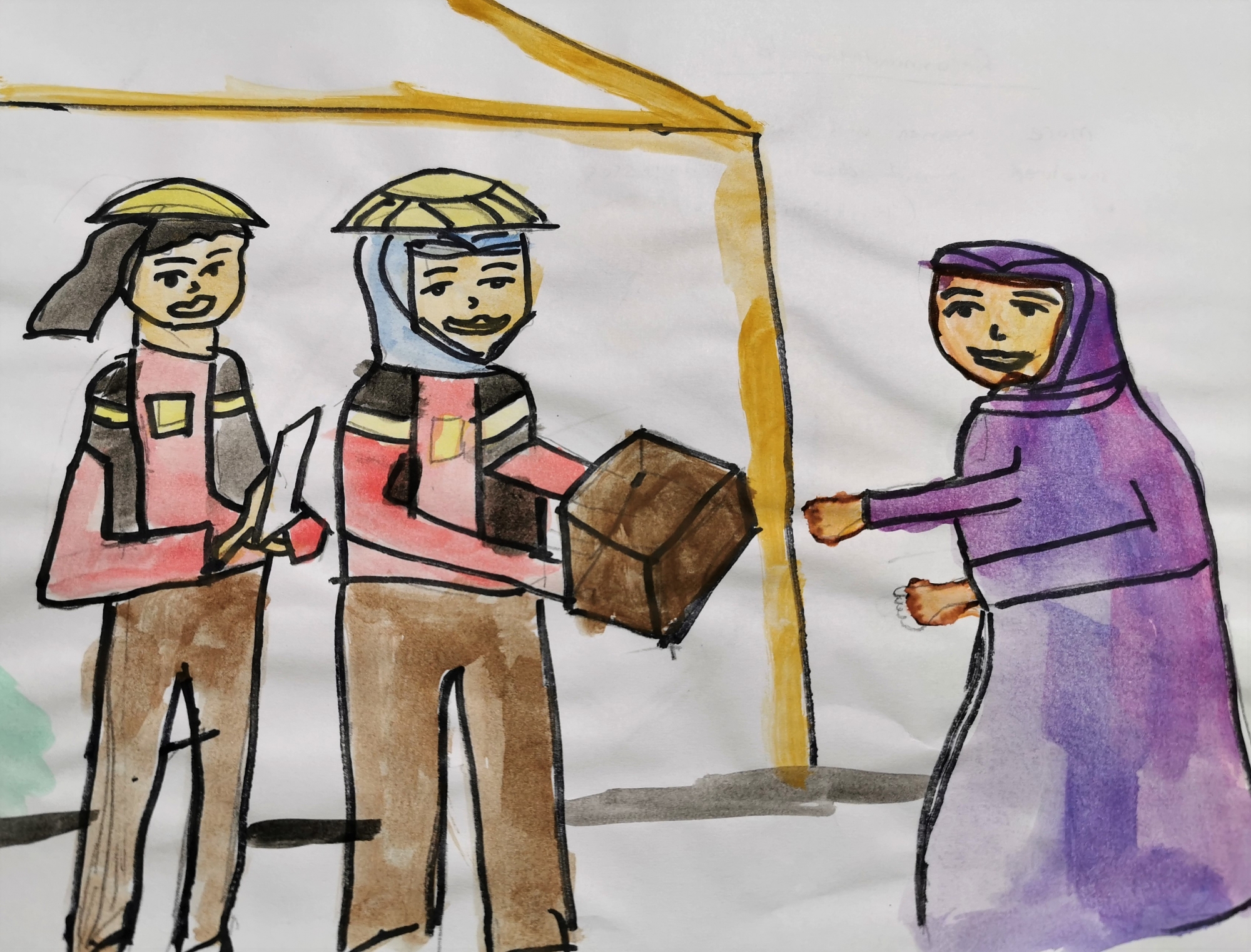 Visual representation of women aid workers