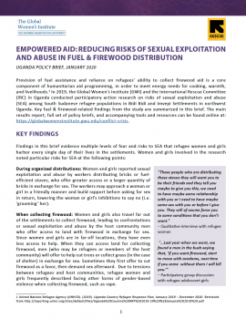 Uganda Sector Brief: SEA in relation to fuel and firewood distribution