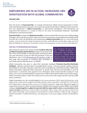 Image of empowered aid case study titled Increasing GBV Sensitization With Global Communities