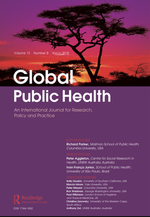 Article cover titled, "Global Public Health An International Journal for Research, Policy and Practice"