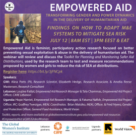 Empowered Aid: Findings on How to Adapt M&E Systems to Mitigate SEA Risk