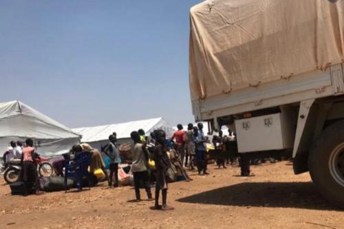 New arrivals at a Ugandan refugee settlement