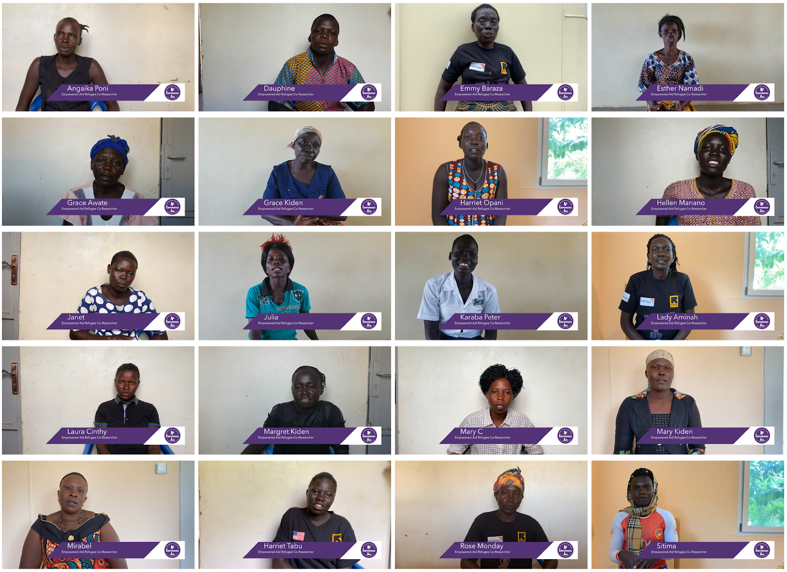 Image of South Sudanese refugee co-researchers located in Uganda on a conference call
